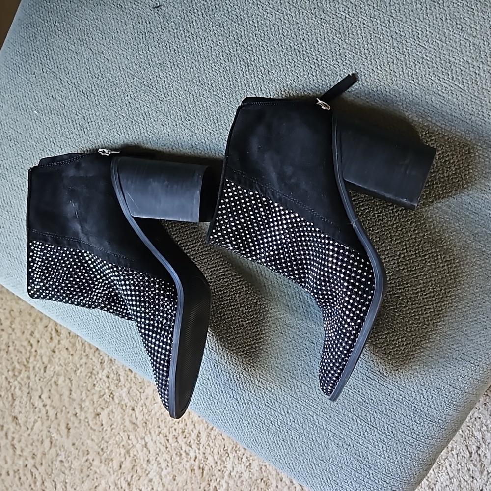 Madden Girl suade and glimmer booties